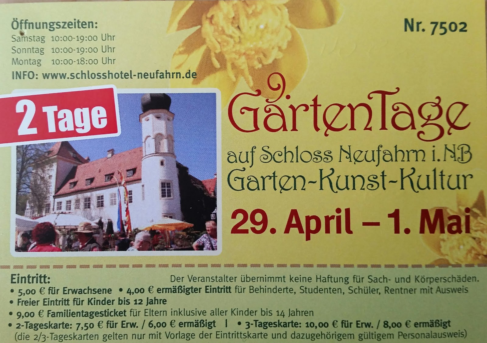 Gartentage auf Schloss Neufahrn