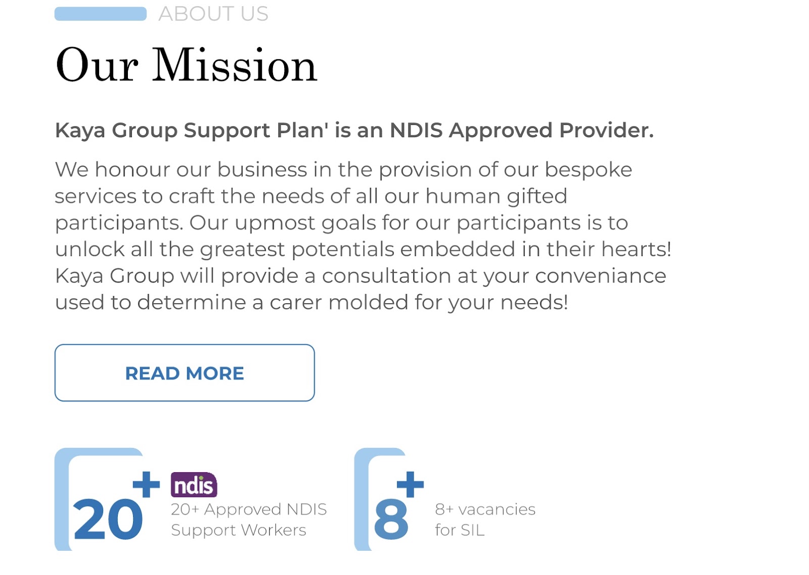 KAYA GROUP SUPPORT PLAN Supported Independent Living
