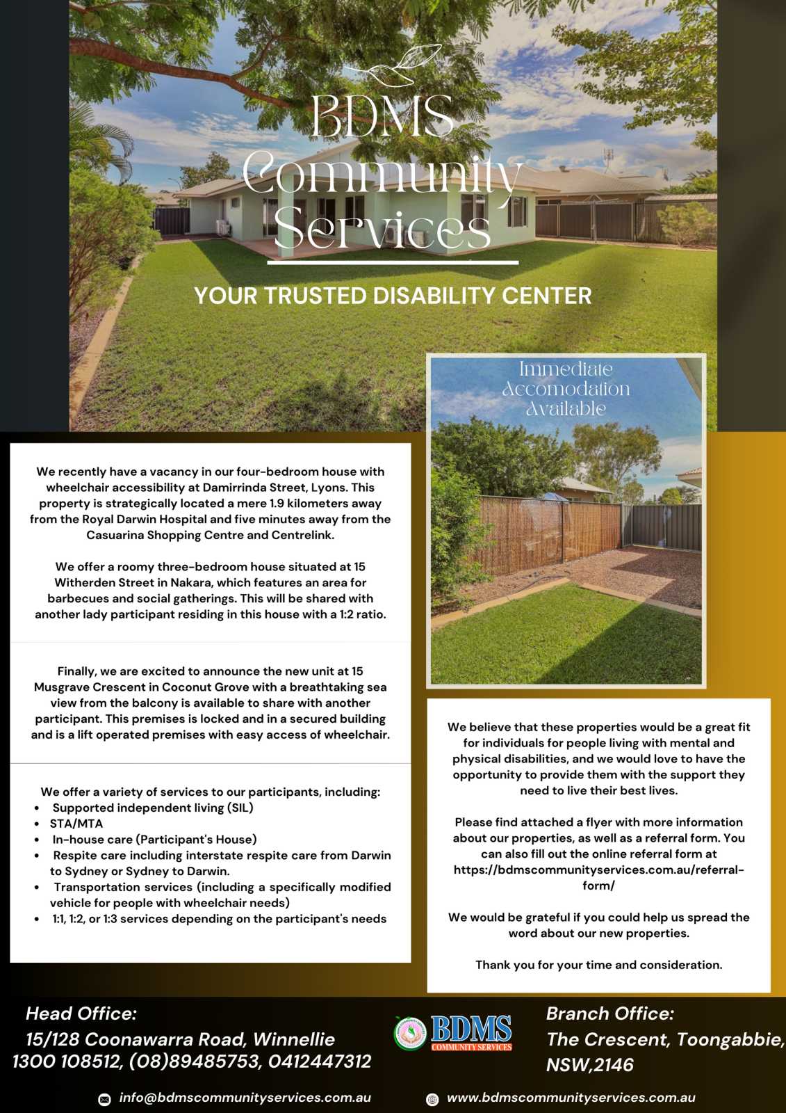 BDMS Community Services - NDIS provider in Darwin, NT